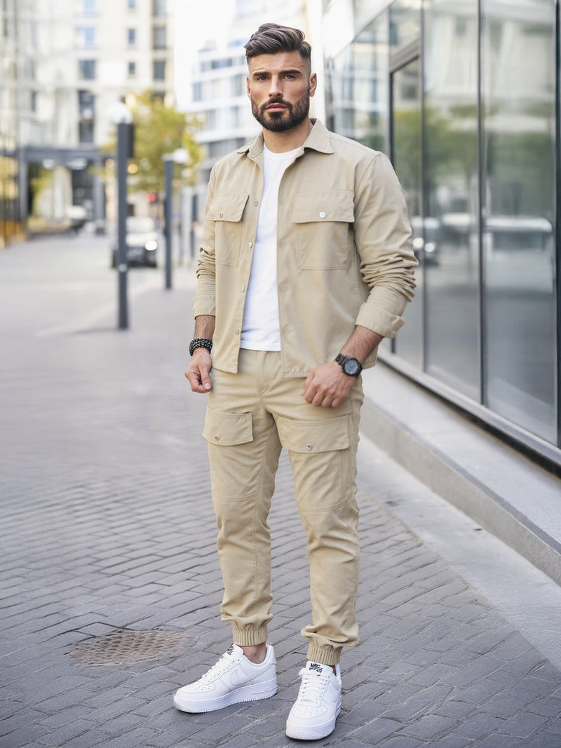 Compleu Cargo Street Bej+ Tricou Cadou