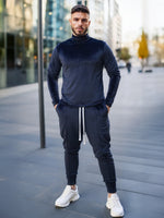 Set Catifea PREMIUM Street Bleumarin
