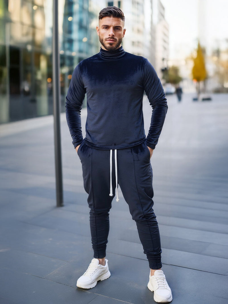 Set Catifea PREMIUM Street Bleumarin