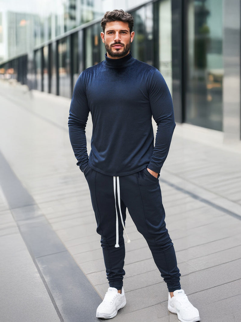 Set Catifea PREMIUM Street Bleumarin