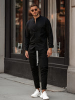 Set Camasa+Pantalon Tip In Negru
