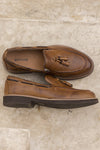 Pantofi maro cu ciucure-MF929C