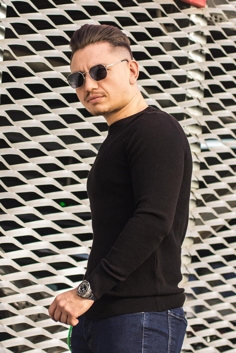 Pulover Texturat TM01 Negru