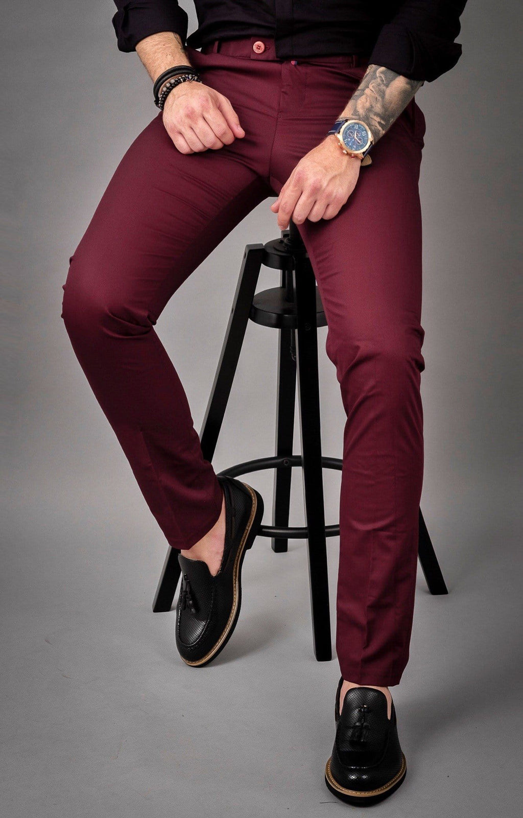 Pantaloni Eleganti Pedro-Bordo
