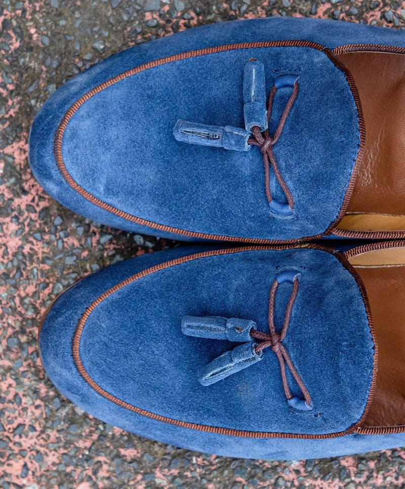 Pantofi piele intoarsa bleumarin