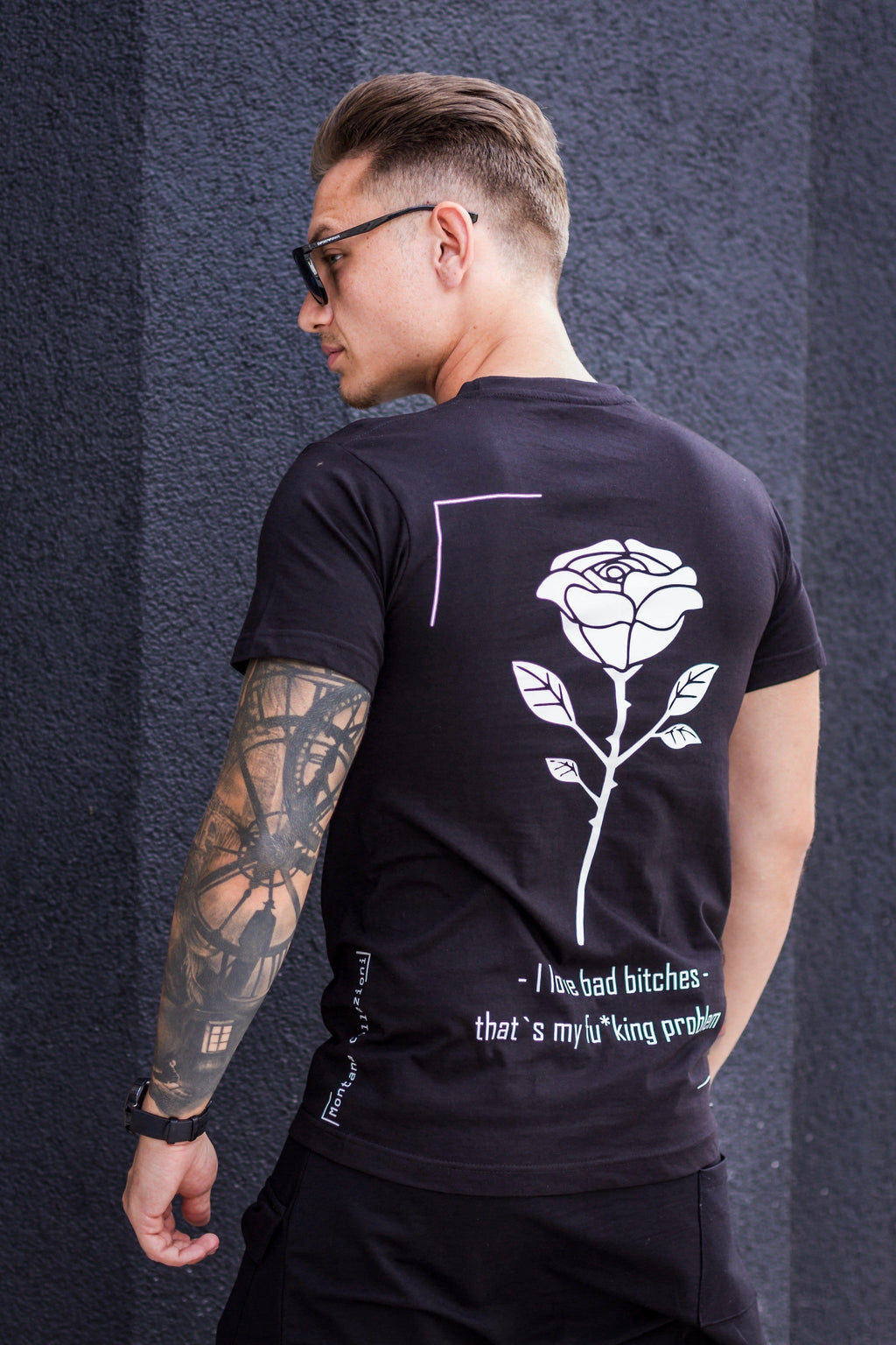 Tricou Rose Black