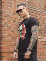 Tricou Flower Skull Black