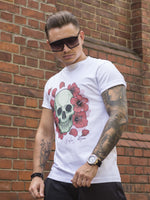 Tricou Flower Skull White