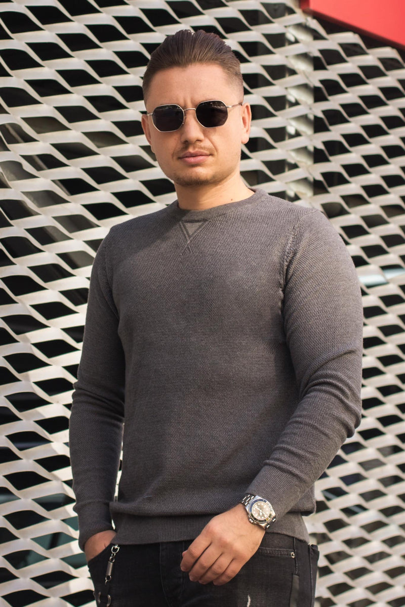 Pulover Texturat TM01 Antracit