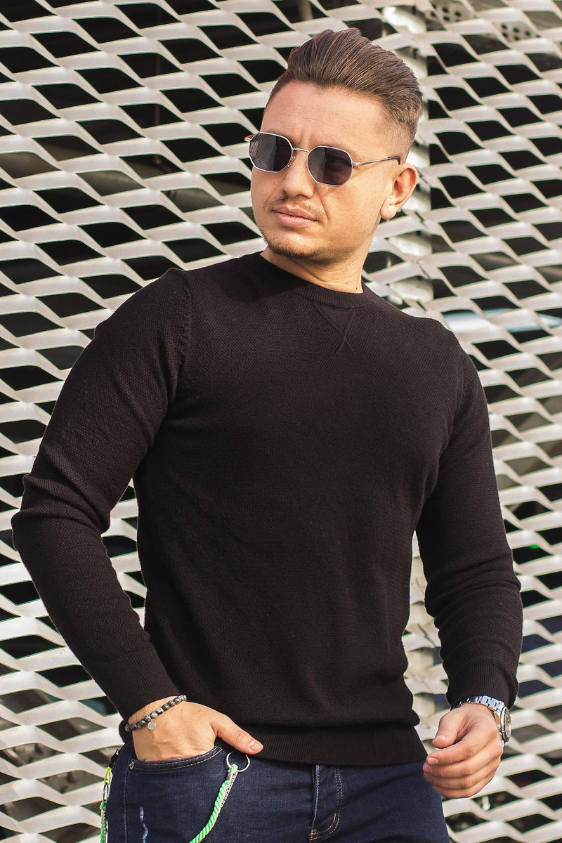 Pulover Texturat TM01 Negru