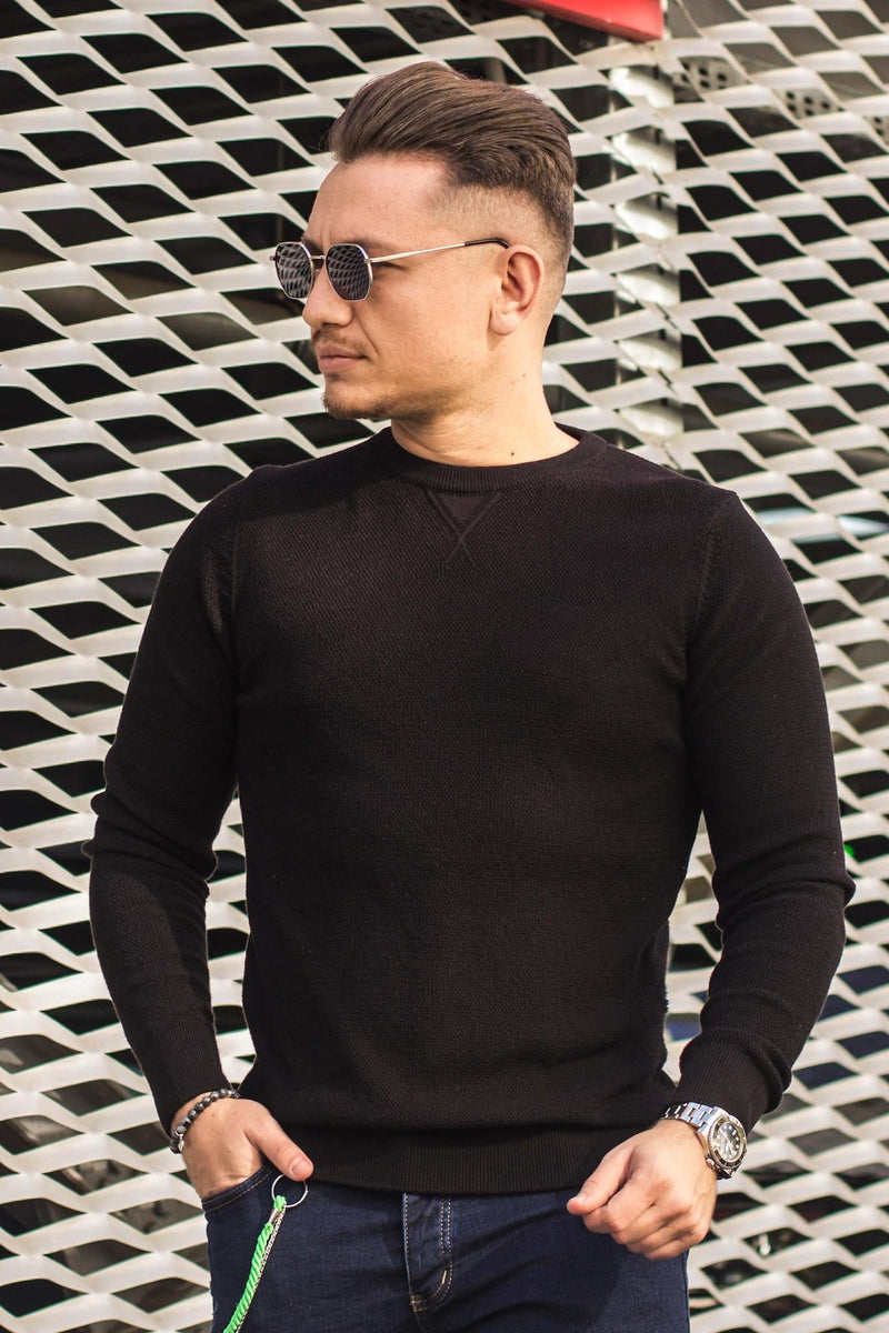 Pulover Texturat TM01 Negru