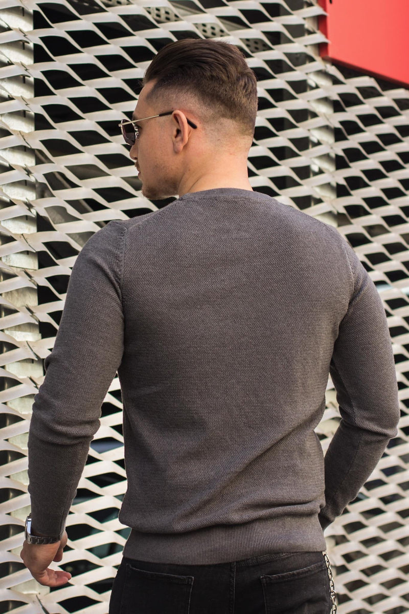 Pulover Texturat TM01 Antracit