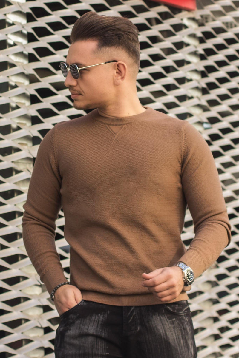 Pulover Texturat TM01 Maro