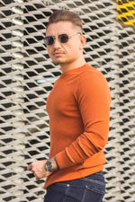 Pulover Texturat TM01 Caramiziu