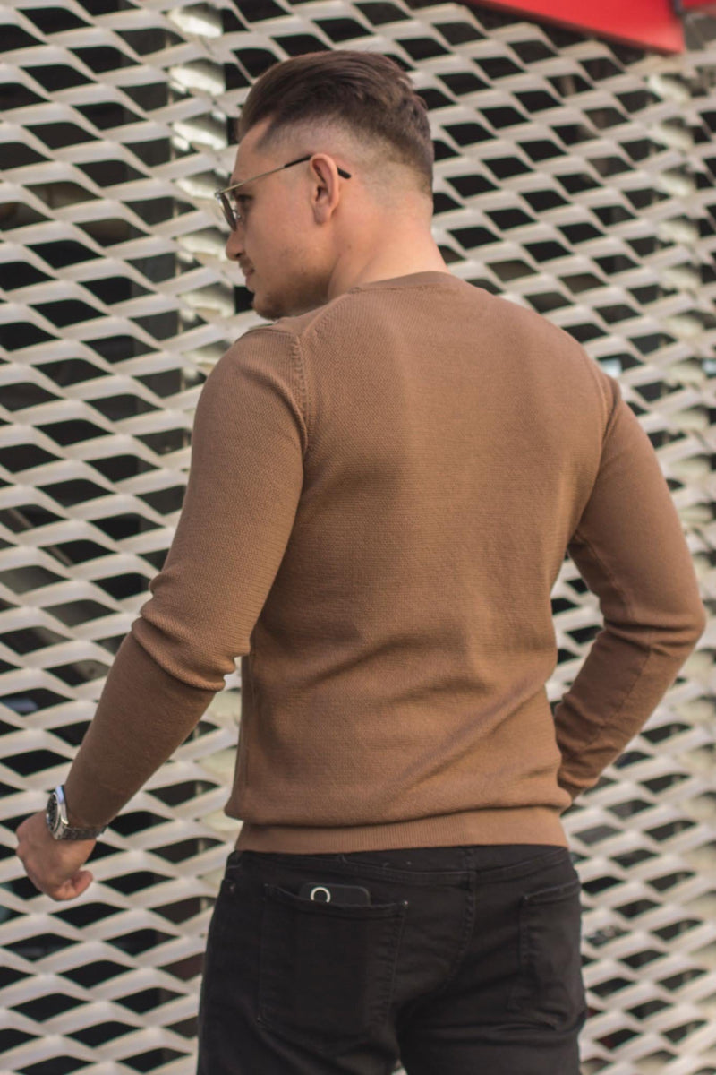 Pulover Texturat TM01 Maro