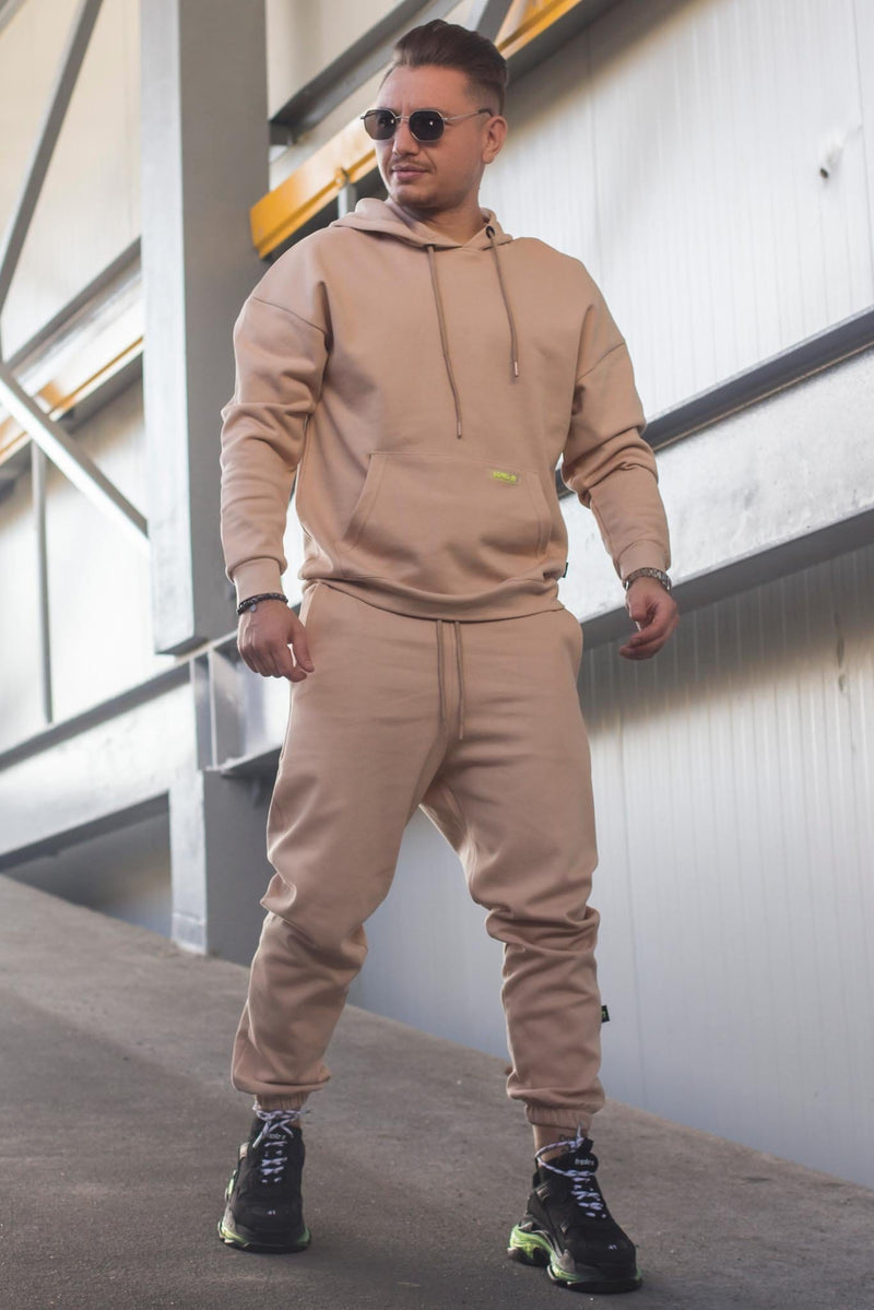 Trening  material texturat OVERSIZE ZR Crem+ Tricou CADOU