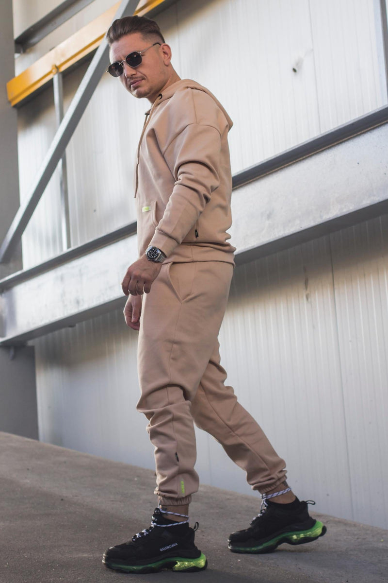 Trening  material texturat OVERSIZE ZR Crem+ Tricou CADOU