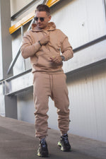 Trening  material texturat OVERSIZE ZR Crem+ Tricou CADOU