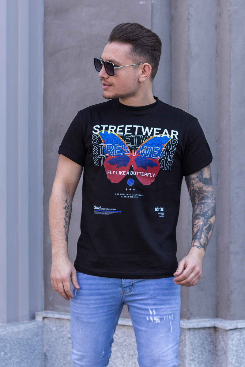 Tricou STREETWEAR BUTTERFLY Black