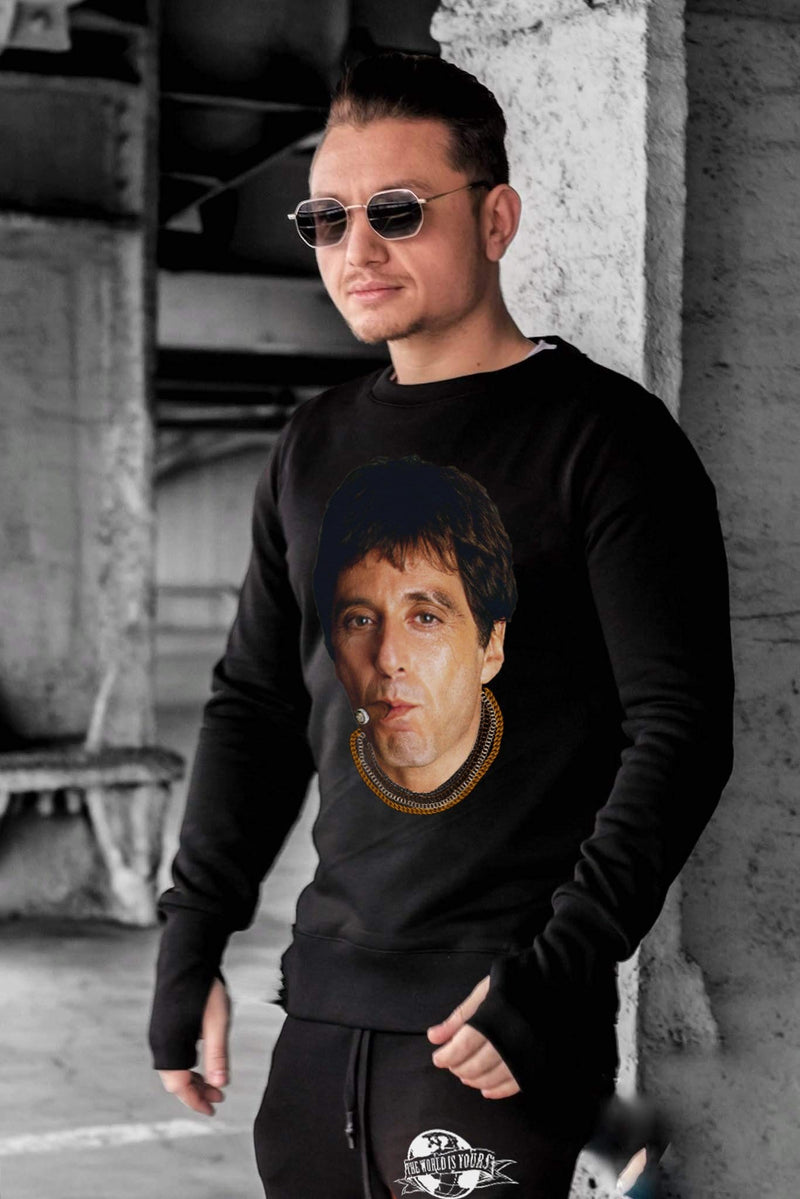 Compleu TONY MONTANA All Black(Tricou Cadou)