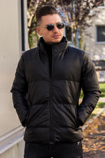 Geaca PLAIN Piele ECO Black