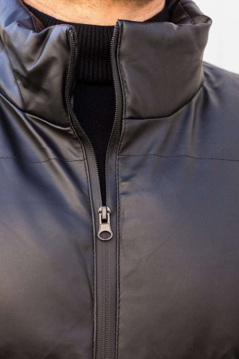 Geaca PLAIN Piele ECO Black