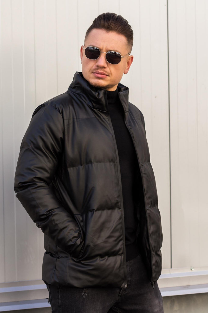 Geaca PLAIN Piele ECO Black